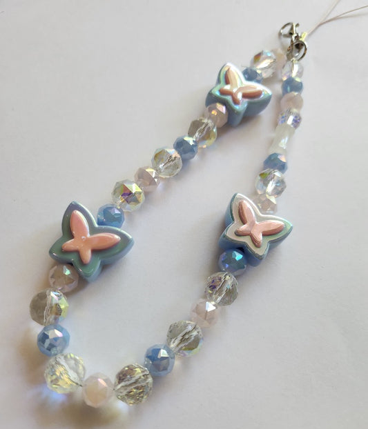 PASTEL BUTTERFLY PHONE STRAP