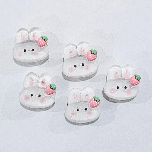 STRAWBERRY PIN RABBIT SHOE CHARM