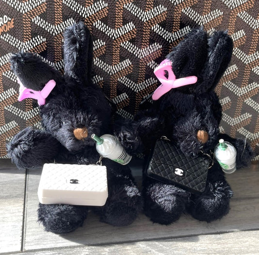 COFFEE BLACK BUNNY KEYCHAIN