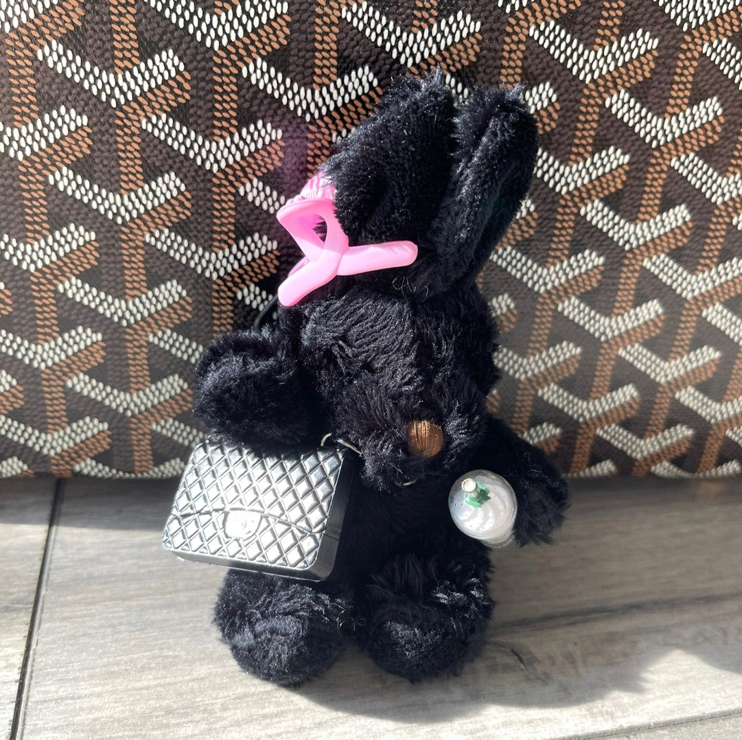 COFFEE BLACK BUNNY KEYCHAIN