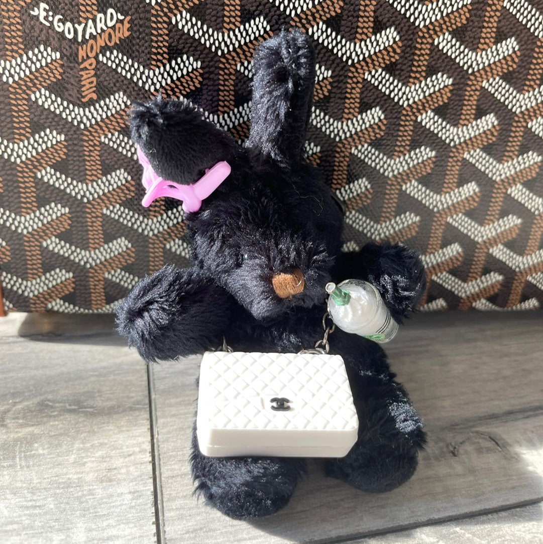 COFFEE BLACK BUNNY KEYCHAIN