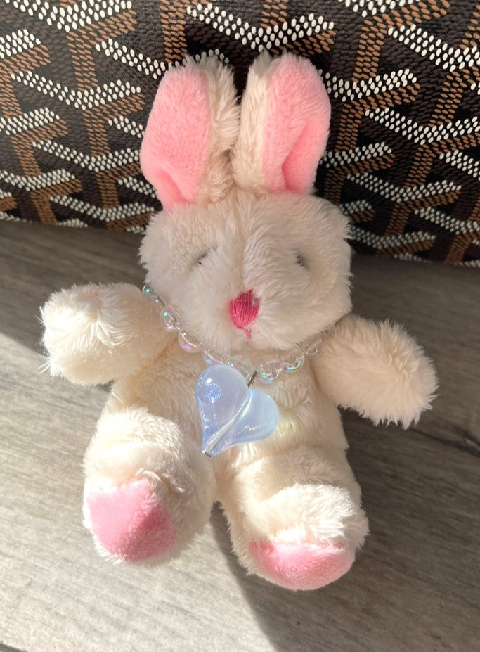 CLEAR HEART BUNNY KEYCHAIN