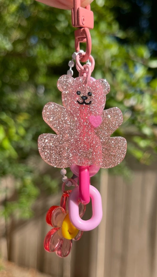 MINI FLOWER BEAR KEYCHAIN