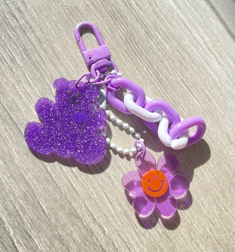 MINI FLOWER BEAR KEYCHAIN