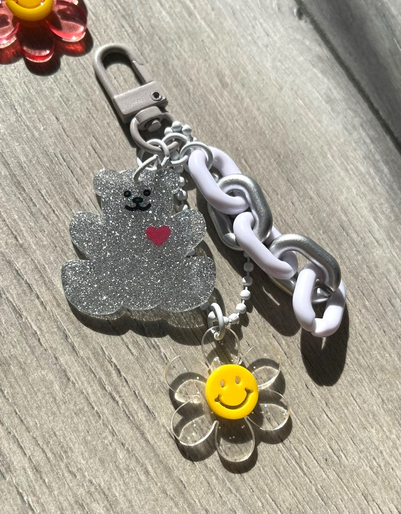 MINI FLOWER BEAR KEYCHAIN