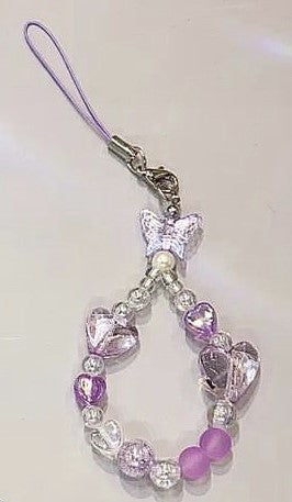 HEART BUTTERFLY MINI PHONE STRAP